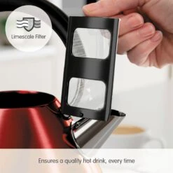 Morphy Richards Venture Red Pyramid Kettle 15 Morphy Richards Venture Red Pyramid Kettle -Morphy Richards Sales Store 100133 Limescale Filter text