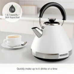 Morphy Richards Venture White Pyramid Kettle 14 Morphy Richards Venture White Pyramid Kettle -Morphy Richards Sales Store 100134 1.5L Capacity text