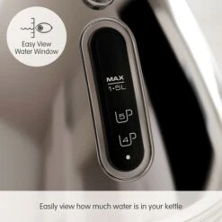 Morphy Richards Venture Retro Polished Stainless Steel Pyramid Kettle 12 Morphy Richards Venture Retro Polished Stainless Steel Pyramid Kettle -Morphy Richards Sales Store 100330 Easy View Water Window text