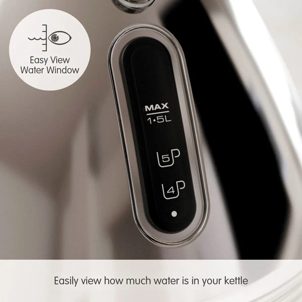 Morphy Richards Venture Retro Polished Stainless Steel Pyramid Kettle 6 Morphy Richards Venture Retro Polished Stainless Steel Pyramid Kettle - Image 4