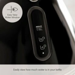 Morphy Richards Venture Retro Black Pyramid Kettle -Morphy Richards Sales Store 100331 Easy View Water Window text