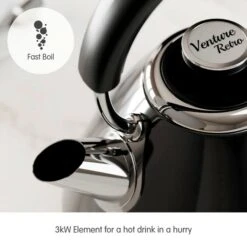 Morphy Richards Venture Retro Black Pyramid Kettle -Morphy Richards Sales Store 100331 Fast Boil text