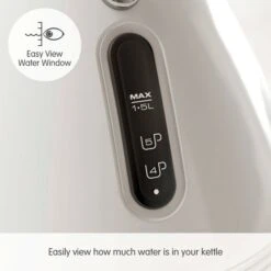 Morphy Richards Venture Retro White Pyramid Kettle -Morphy Richards Sales Store 100332 Easy View Water Window text