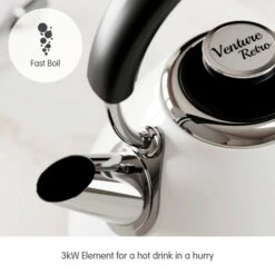 Morphy Richards Venture Retro White Pyramid Kettle -Morphy Richards Sales Store 100332 Fast Boil text
