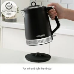 Morphy Richards Illumination Black Stainless Steel Jug Kettle -Morphy Richards Sales Store 108020 360 cordless base text