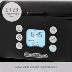 Morphy Richards Verve Black Pour Over Filter Coffee Machine -Morphy Richards Sales Store 163005 Programmable timer text
