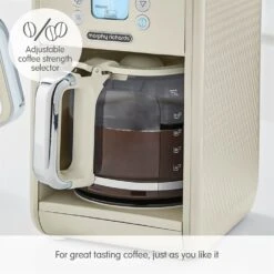 Morphy Richards Verve Cream Pour Over Filter Coffee Machine -Morphy Richards Sales Store 163006 Adjustable coffee strength selector text