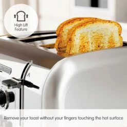 Morphy Richards Venture Brushed Stainless Steel 4 Slice Toaster -Morphy Richards Sales Store 240130 High Lift text