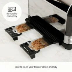 Morphy Richards Venture Retro Black 4 Slice Toaster -Morphy Richards Sales Store 240331 Crumb Tray text