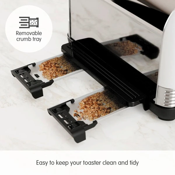 Morphy Richards Venture Retro White 4 Slice Toaster 5 Morphy Richards Venture Retro White 4 Slice Toaster - Image 3