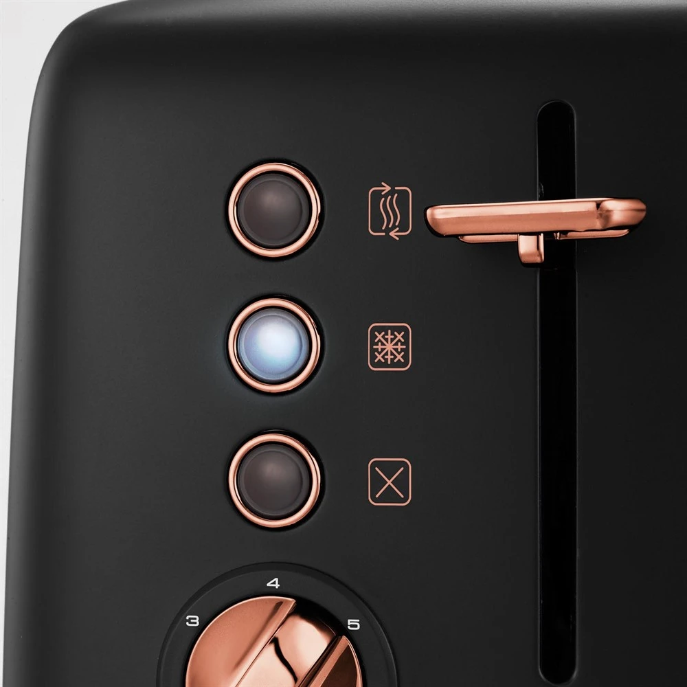 Morphy Richards Rose Gold Collection Black 4 Slice Long Slot Toaster 5 Morphy Richards Rose Gold Collection Black 4 Slice Long Slot Toaster - Image 3