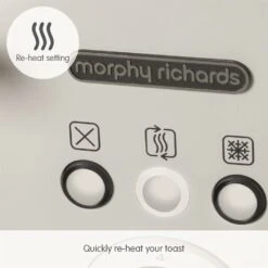 Morphy Richards Illumination White Stainless Steel 4 Slice Toaster -Morphy Richards Sales Store 248021 Re heat setting text