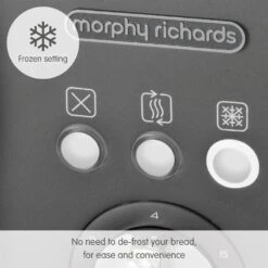 Morphy Richards Illumination Titanium Stainless Steel 4 Slice Toaster -Morphy Richards Sales Store 248022 Frozen setting text