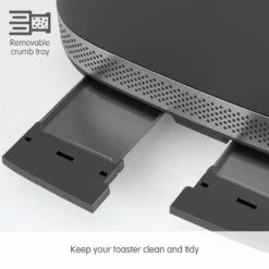 Morphy Richards Illumination Titanium Stainless Steel 4 Slice Toaster -Morphy Richards Sales Store 248022 Removable crumb tray text