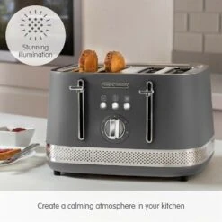 Morphy Richards Illumination Titanium Stainless Steel 4 Slice Toaster -Morphy Richards Sales Store 248022 Stunning Illumination text