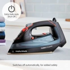 Morphy Richards Turbosteam Pro Digital 55g Steam Output Steam Iron -Morphy Richards Sales Store 303175 Auto Shut Off text