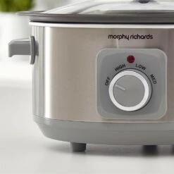 Morphy Richards Brushed Stainless Steel 3.5L Aluminium Slow Cooker -Morphy Richards Sales Store 460018 settings