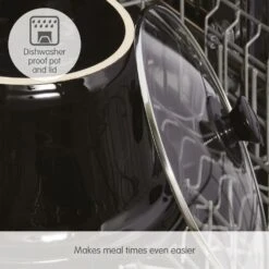 Morphy Richards Brushed Stainless Steel 1.5L Ceramic Slow Cooker -Morphy Richards Sales Store 460300 Dishwasher proof pot lid text
