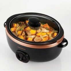 Morphy Richards Sear and Stew Rose Gold Slow Cooker 6.5L -Morphy Richards Sales Store 461016 glass lid