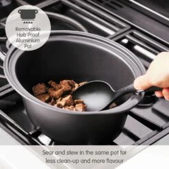 Morphy Richards Sear and Stew 6.5L Oval Slow Cooker Titanium -Morphy Richards Sales Store 461022 Aluminium Pot text